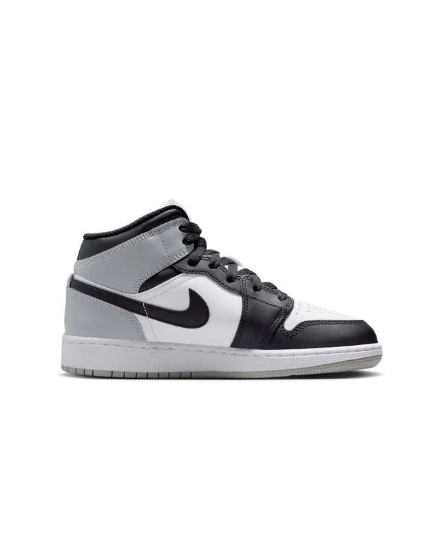 Air Jordan Big Kids 1 Mid - White/Smoke Grey