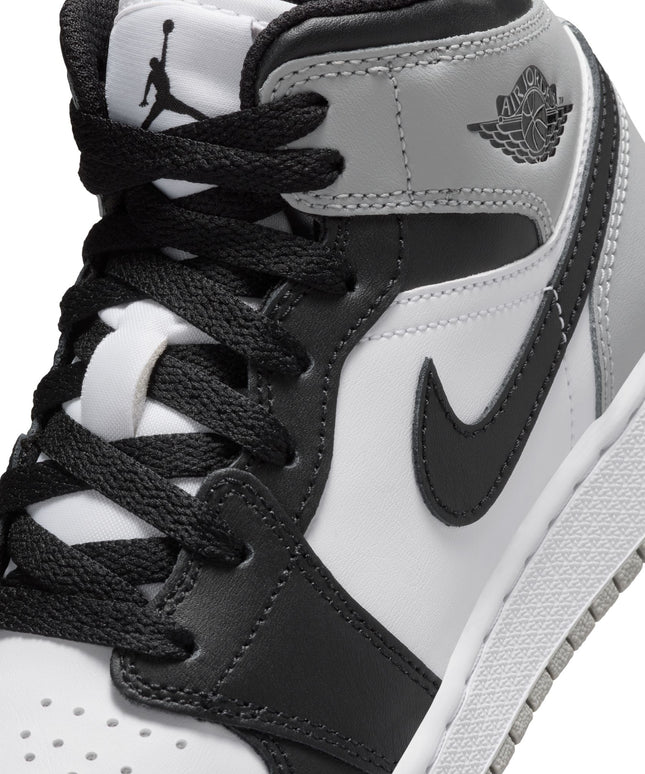 Air Jordan Big Kids 1 Mid - White/Smoke Grey