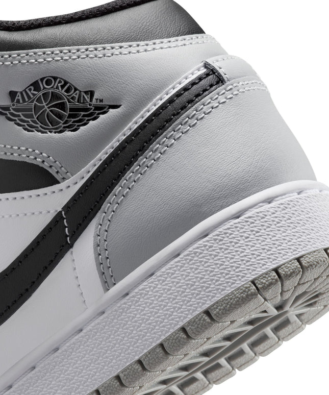 Air Jordan Big Kids 1 Mid - White/Smoke Grey