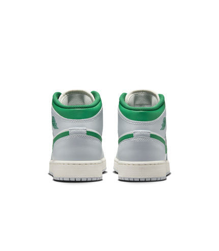 Air Jordan Big Kids 1 Mid - Summit White/Pine Green