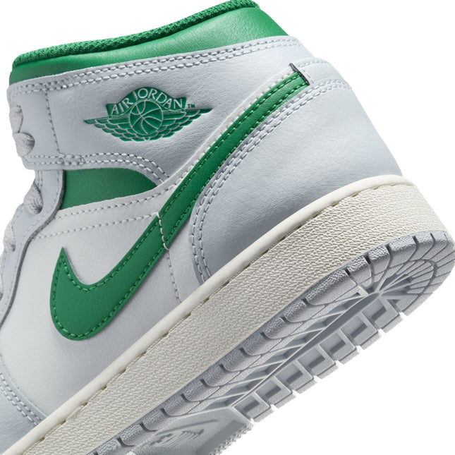 Air Jordan Big Kids 1 Mid - Summit White/Pine Green