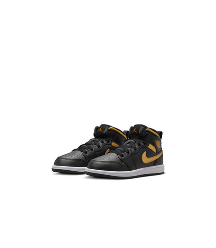 Air Jordan (PS) 1 Mid - Black/Metallic Gold