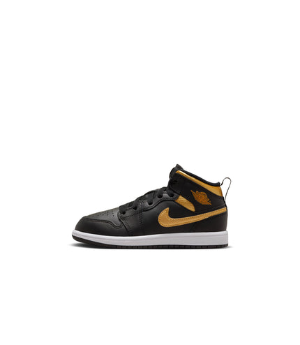 Air Jordan (PS) 1 Mid - Black/Metallic Gold