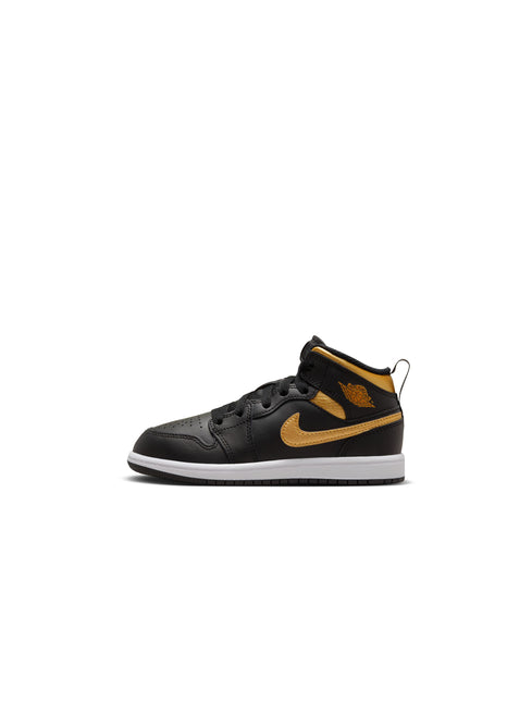 Air Jordan (PS) 1 Mid - Black/Metallic Gold