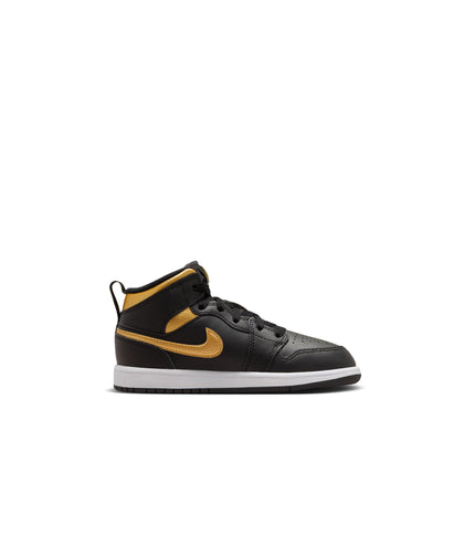 Air Jordan (PS) 1 Mid - Black/Metallic Gold