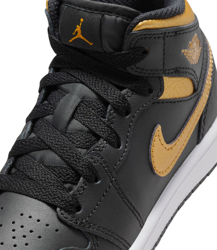 Air Jordan (PS) 1 Mid - Black/Metallic Gold