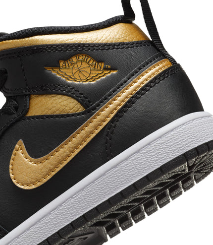 Air Jordan (PS) 1 Mid - Black/Metallic Gold