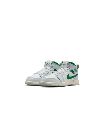 Air Jordan (PS) 1 Mid - Summit White/Pine Green