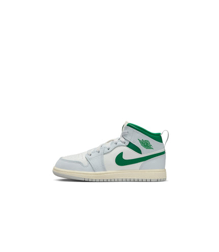 Air Jordan (PS) 1 Mid - Summit White/Pine Green