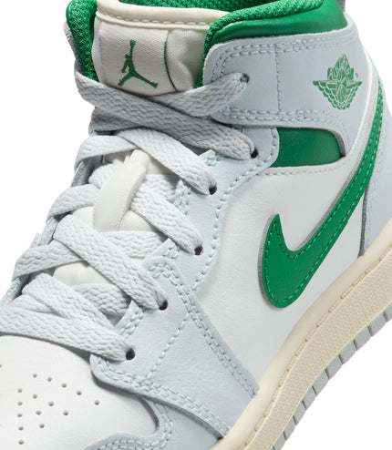 Air Jordan (PS) 1 Mid - Summit White/Pine Green