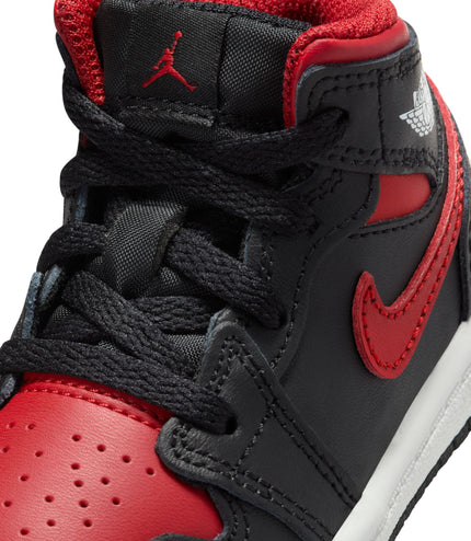 Air Jordan (TD) 1 Mid - Black/Varsity Red