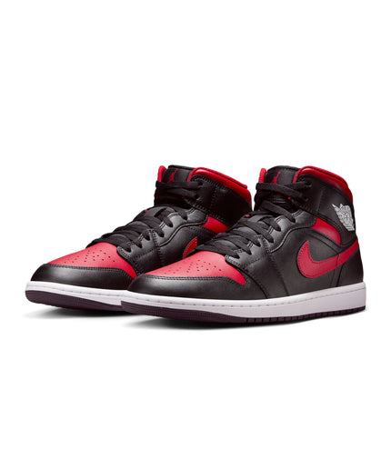 Air Jordan Mens 1 Mid - Black/Varsity Red