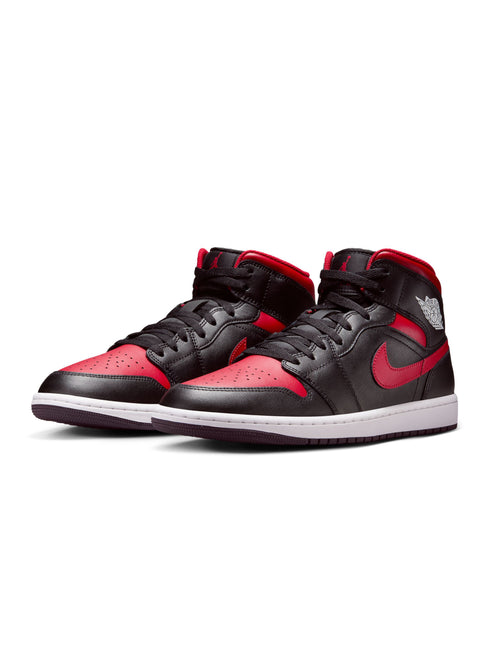 Air Jordan Mens 1 Mid - Black/Varsity Red