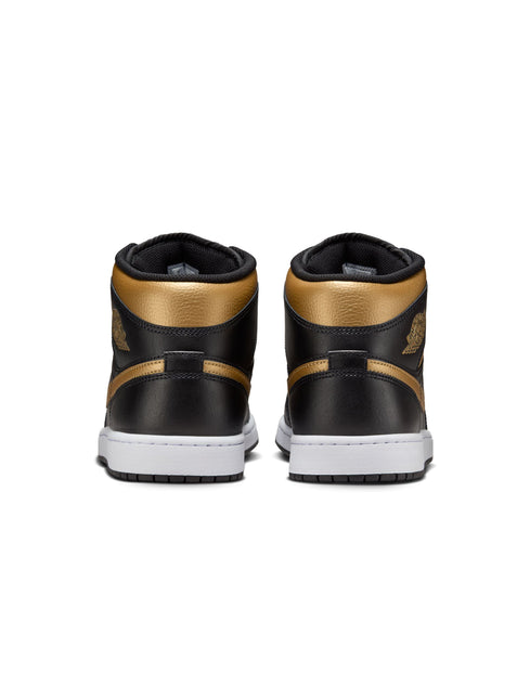 Air Jordan Mens 1 Mid - Black/Metallic Gold