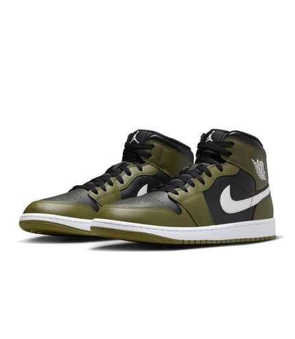 Air Jordan Mens 1 Mid - Sequoia Black