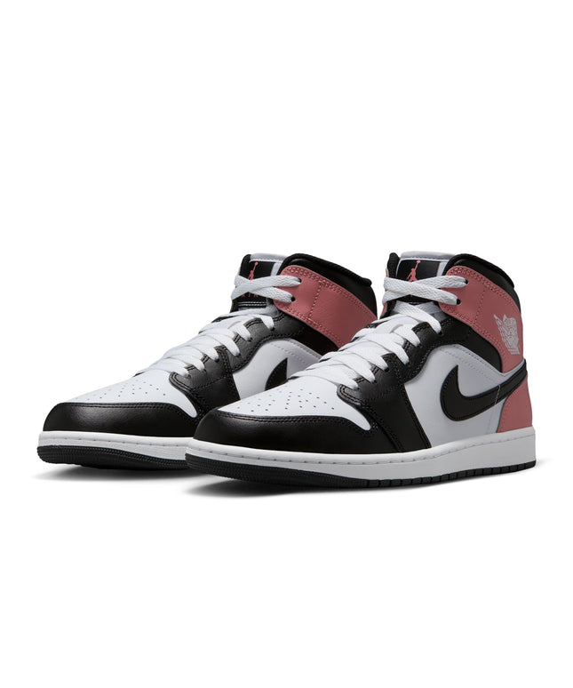 Air Jordan Mens 1 Mid - White/Rust Pink