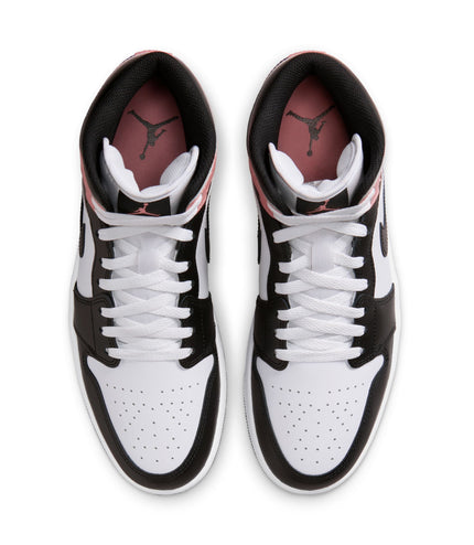 Air Jordan 1 Mid para hombre, blanco/negro y rosa óxido