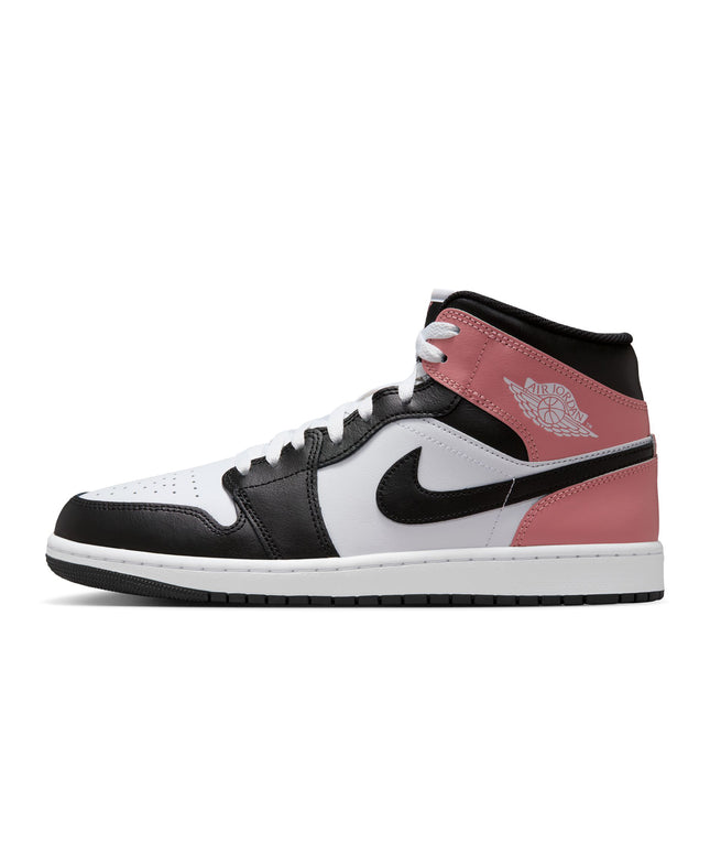 Air Jordan Mens 1 Mid - White/Rust Pink
