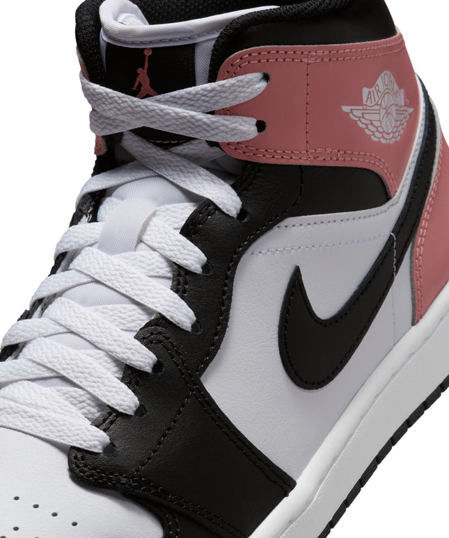 Air Jordan Mens 1 Mid - White/Rust Pink