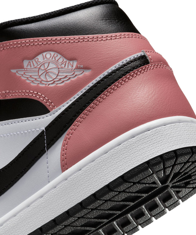 Air Jordan Mens 1 Mid - White/Rust Pink