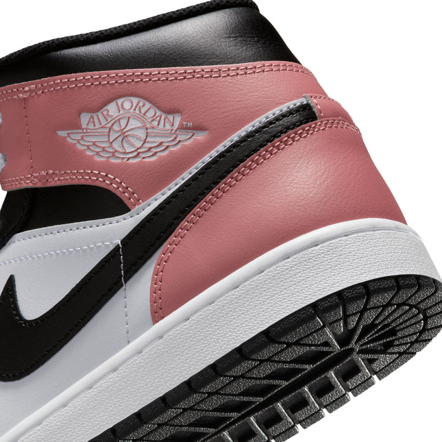 Air Jordan Mens 1 Mid - White/Rust Pink