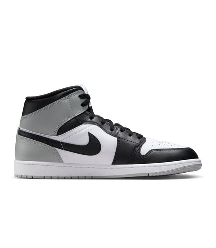 Air Jordan Mens 1 Mid - White/Smoke Grey