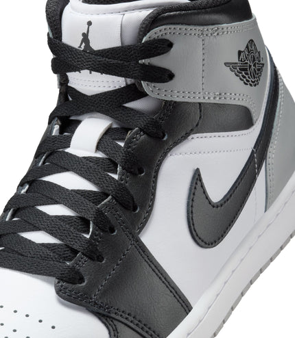 Air Jordan Mens 1 Mid - White/Smoke Grey