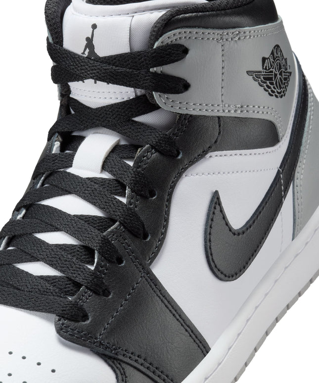 Air Jordan Mens 1 Mid - White/Smoke Grey