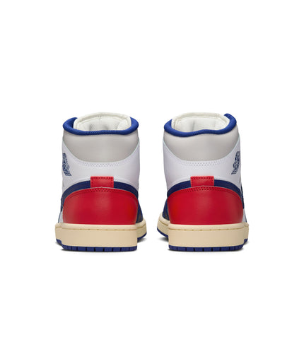 Air Jordan Mens 1 Mid - White/Deep Royal