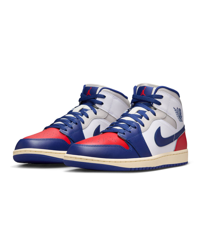 Air Jordan Mens 1 Mid - White/Deep Royal