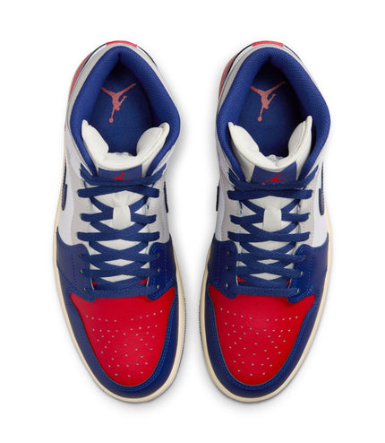 Air Jordan Mens 1 Mid - White/Deep Royal