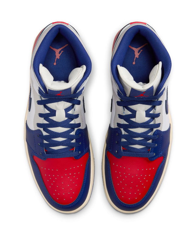 Air Jordan Mens 1 Mid - White/Deep Royal