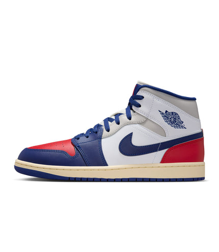 Air Jordan Mens 1 Mid - White/Deep Royal