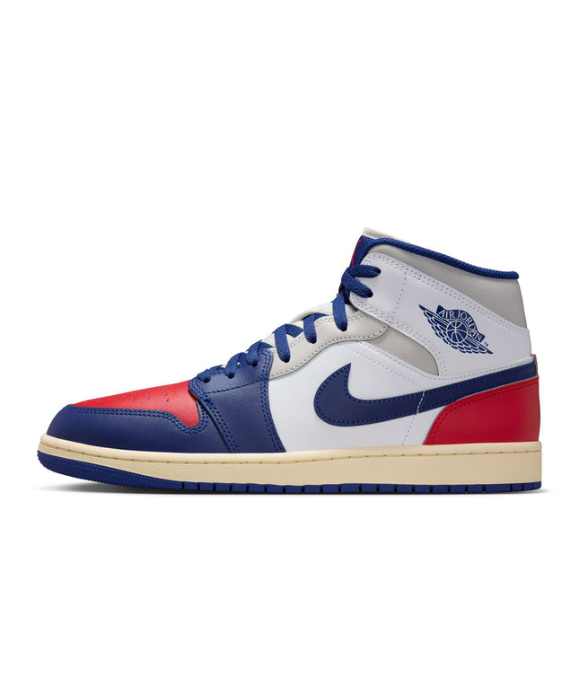 Air Jordan Mens 1 Mid - White/Deep Royal