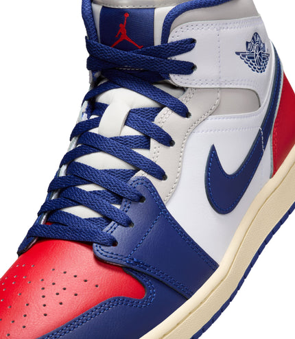Air Jordan Mens 1 Mid - White/Deep Royal