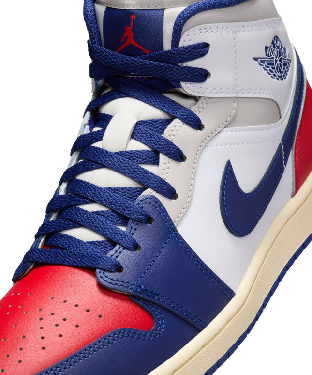 Air Jordan Mens 1 Mid - White/Deep Royal