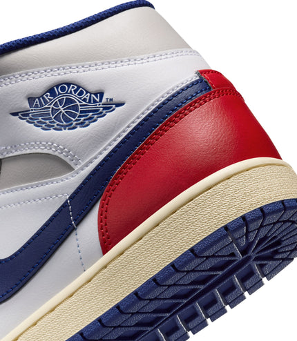 Air Jordan Mens 1 Mid - White/Deep Royal