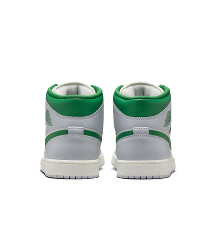 Air Jordan Mens 1 Mid - Summit White/Pine Green