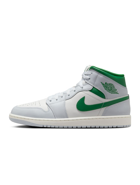 Air Jordan Mens 1 Mid - Summit White/Pine Green