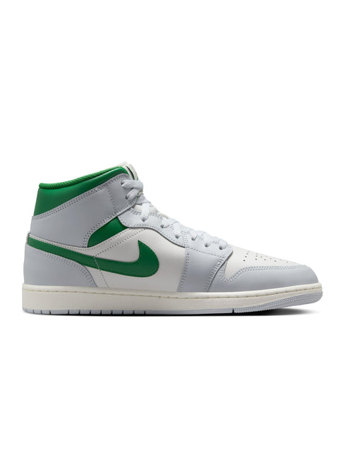 Air Jordan Mens 1 Mid - Summit White/Pine Green