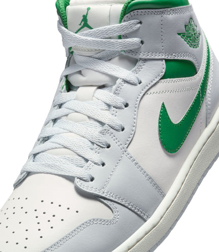 Air Jordan Mens 1 Mid - Summit White/Pine Green