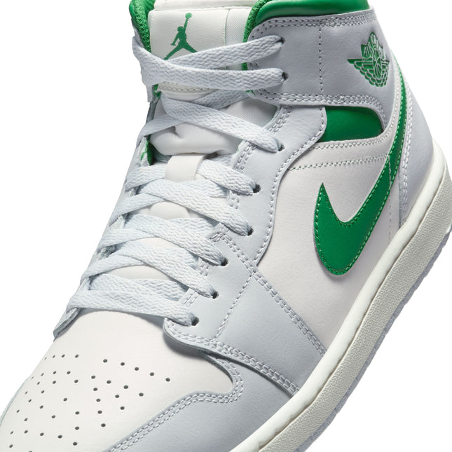 Air Jordan Mens 1 Mid - Summit White/Pine Green