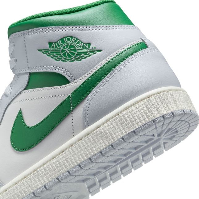 Air Jordan Mens 1 Mid - Summit White/Pine Green