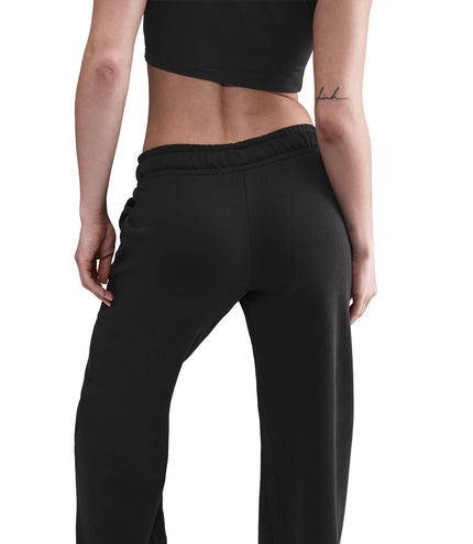 Nike Womens Mid-Rise Wide-Leg Sweatpants - Black