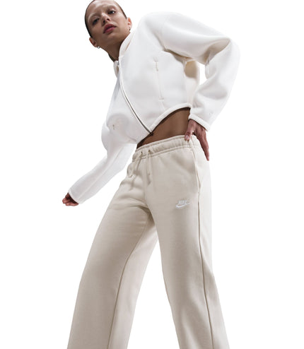 Nike Womens Mid-Rise Wide-Leg Sweatpants - Light Orewood Brown