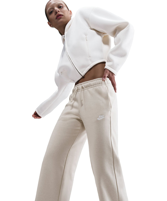 Nike Womens Mid-Rise Wide-Leg Sweatpants - Light Orewood Brown