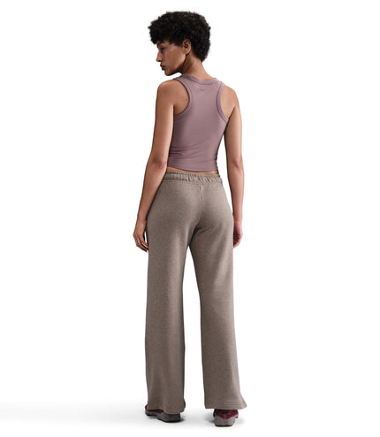 Nike Womens Mid-Rise Wide-Leg Sweatpants - Mink Brown