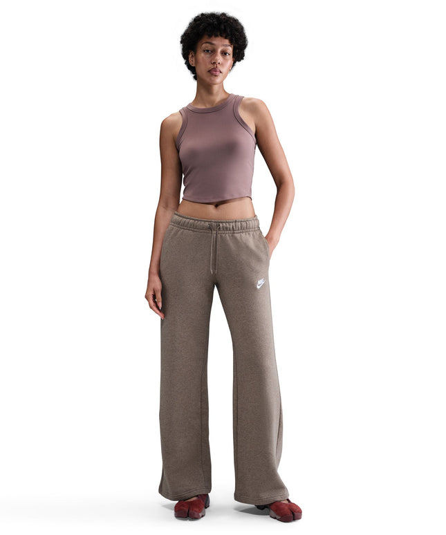 Nike Womens Mid-Rise Wide-Leg Sweatpants - Mink Brown