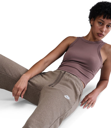 Nike Womens Mid-Rise Wide-Leg Sweatpants - Mink Brown