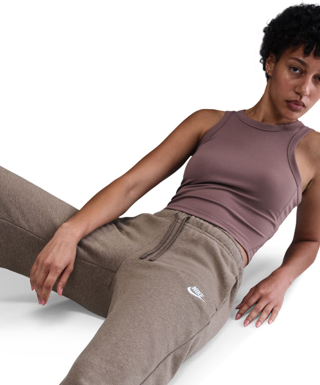 Nike Womens Mid-Rise Wide-Leg Sweatpants - Mink Brown